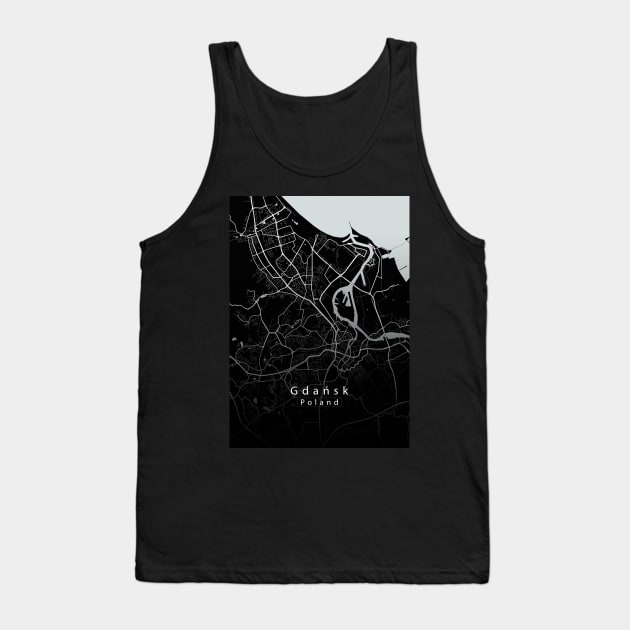 Gdansk Poland City map dark Tank Top by Robin-Niemczyk